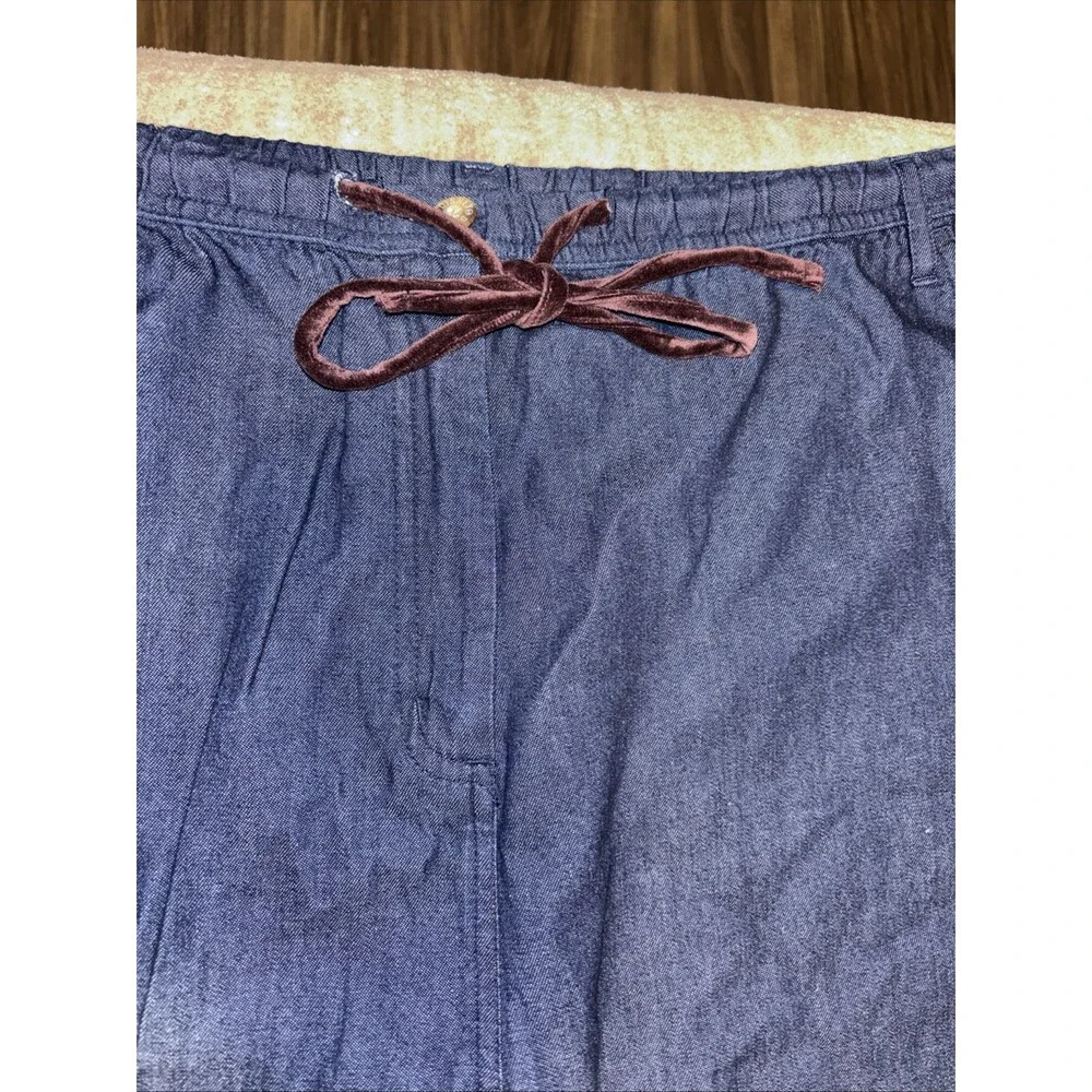 Vintage Disney Winnie The Pooh Velvet Trim Embroidered Cropped Jeans Pants XXL